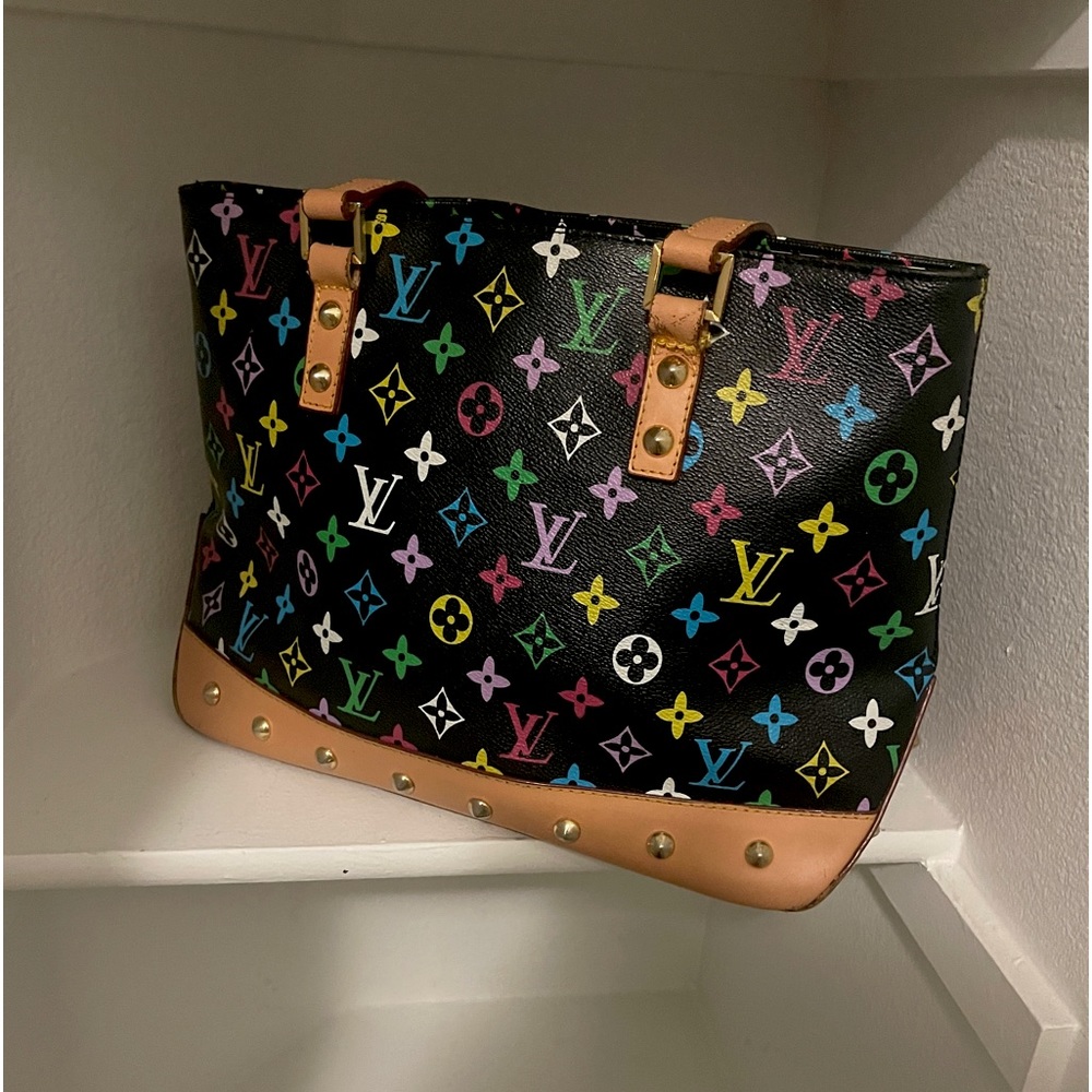 AUTHENTIC Louis Vuitton Piano Black Monogram Multicolor Shoulder Bag